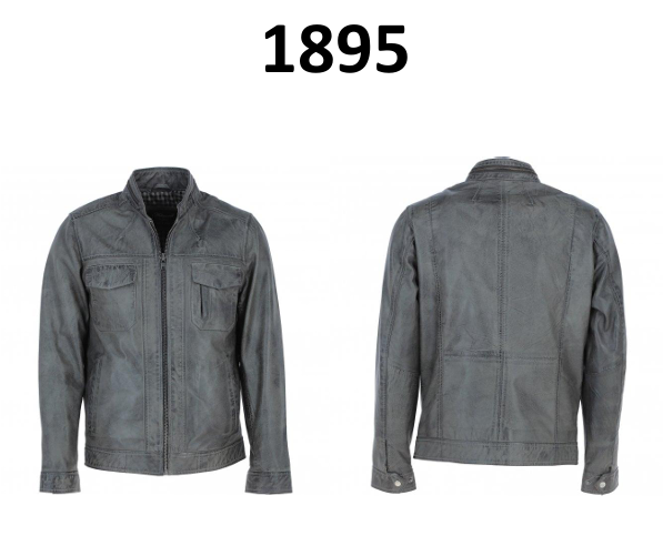 Nick Lable A One Leagther Men's Distressed Grey Leather Field Jacket (Style 1895)