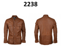 Nick Lable A One Leagther Men's Quilted Detail Tan Leather Field Jacket (Style 2238)
