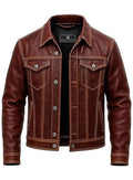 Men’s Vintage Leather Trucker Jacket