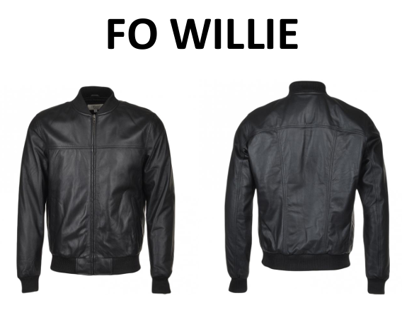 Nick Lable A One Leagther Men's Classic Black Leather Bomber Jacket (Style FO WILLIE)