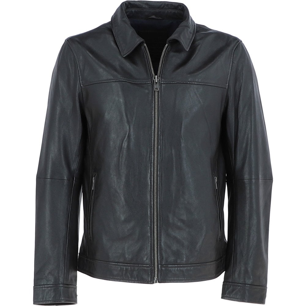 Mens Leather Biker Jacket Dark Brown: AMJ-9