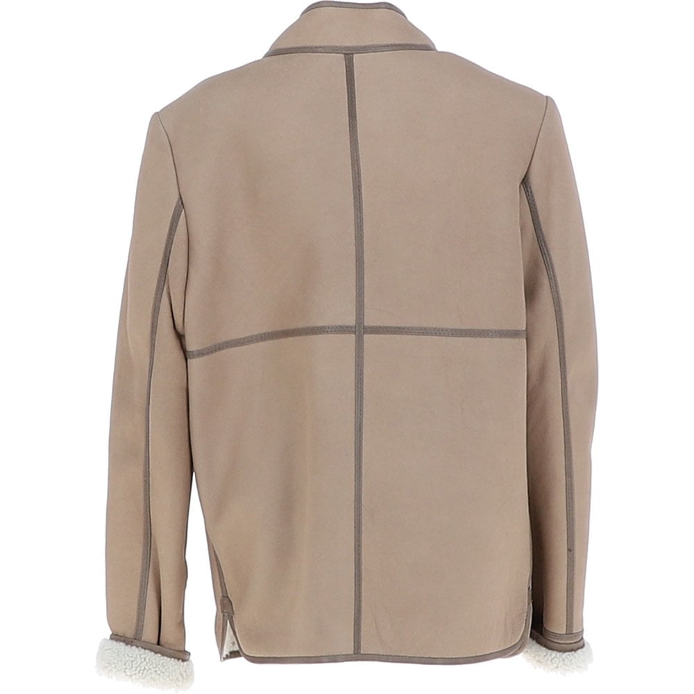 Lamb Shearling MandarinLamb Shearling Mandarin Collar Jacket Beige : Liane Collar Jacket Beige : Liane