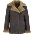 Oversized Sheepskin Aviator Jacket Camel Antique KB-680