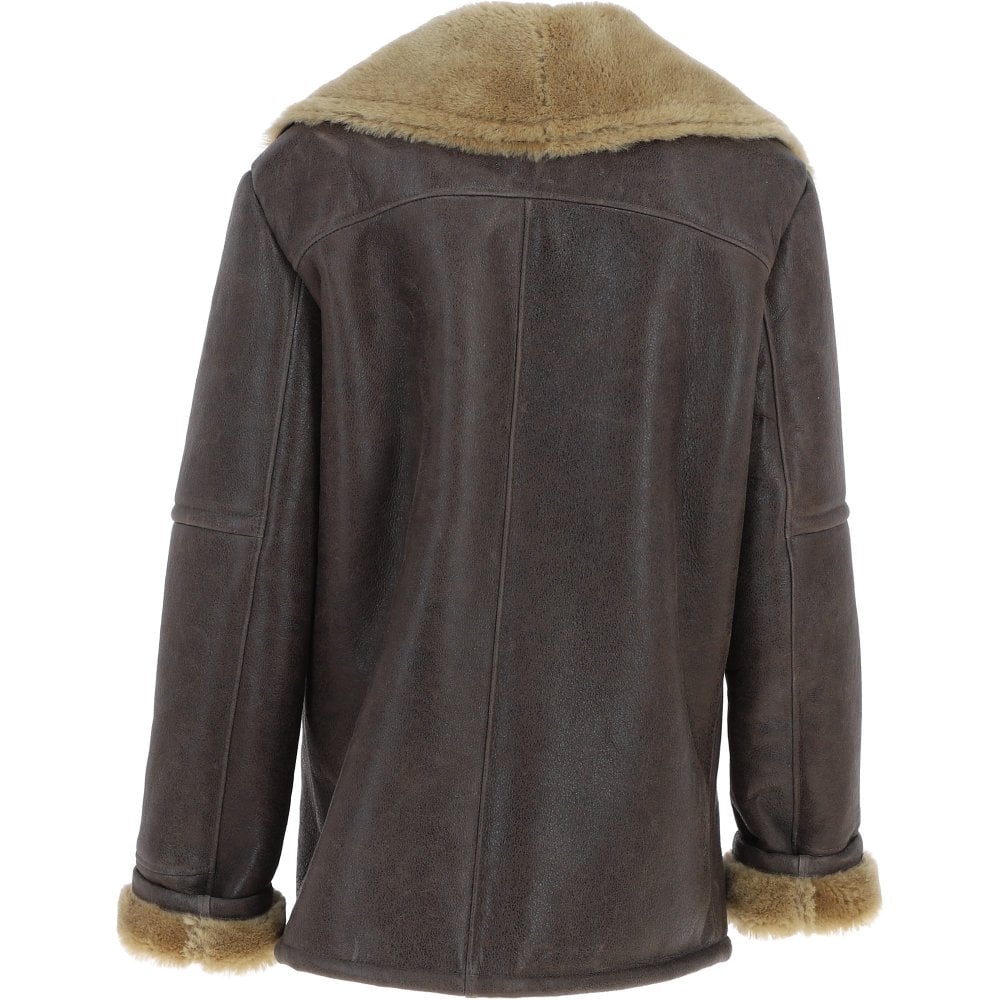 Oversized Sheepskin Aviator Jacket Camel Antique KB-680