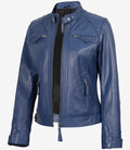 Kandis Women’s Biege Real Leather Car Coat
